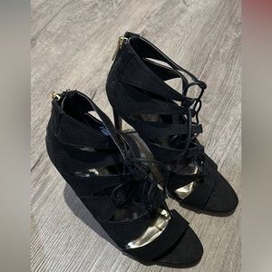 8.5 women’s heels black, strap, stiletto